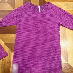 Athleta Magenta and White Striped Top